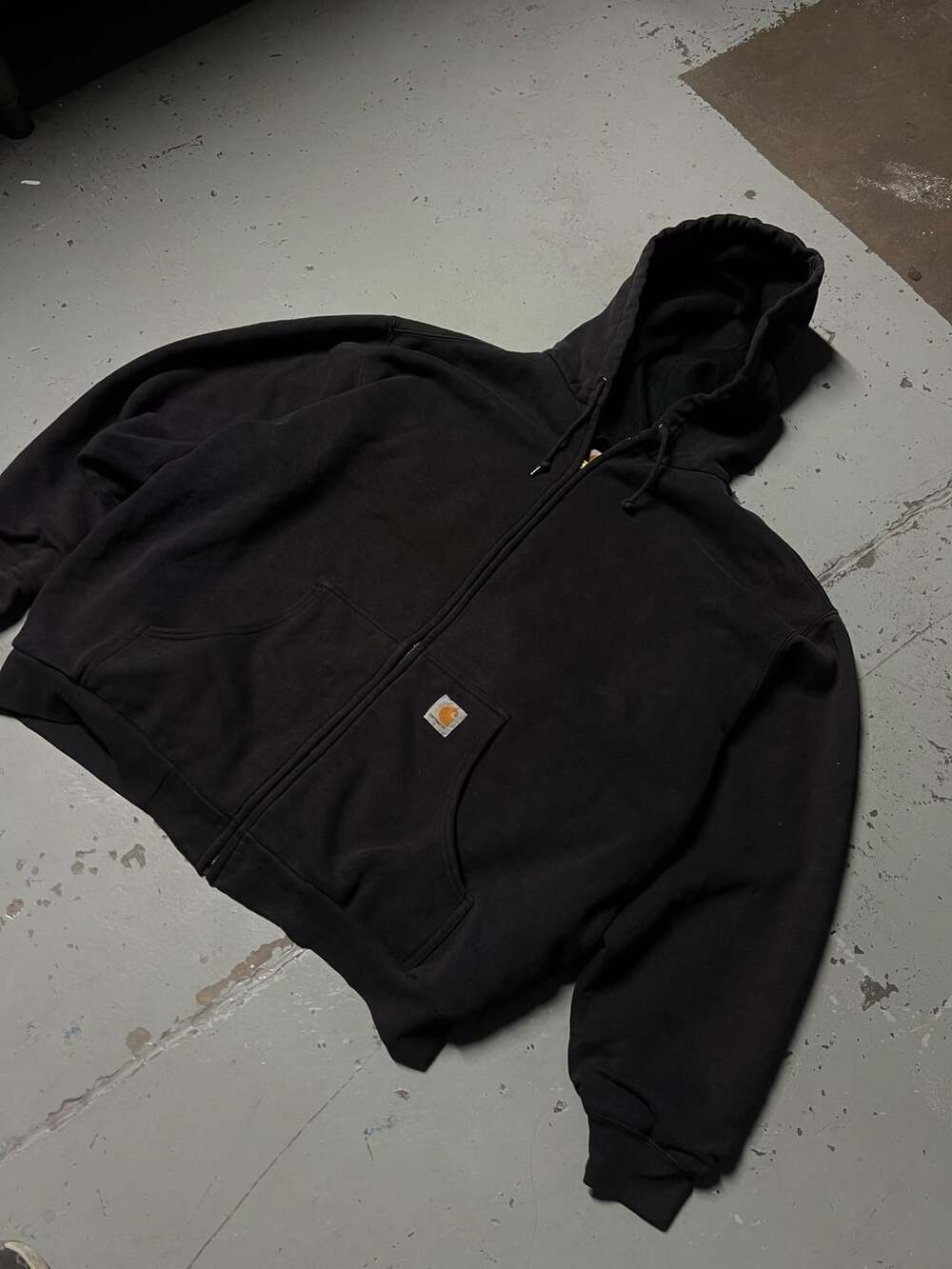 Carhartt Vintage Black Full-Zip Hooded Sweatshirt 2XL